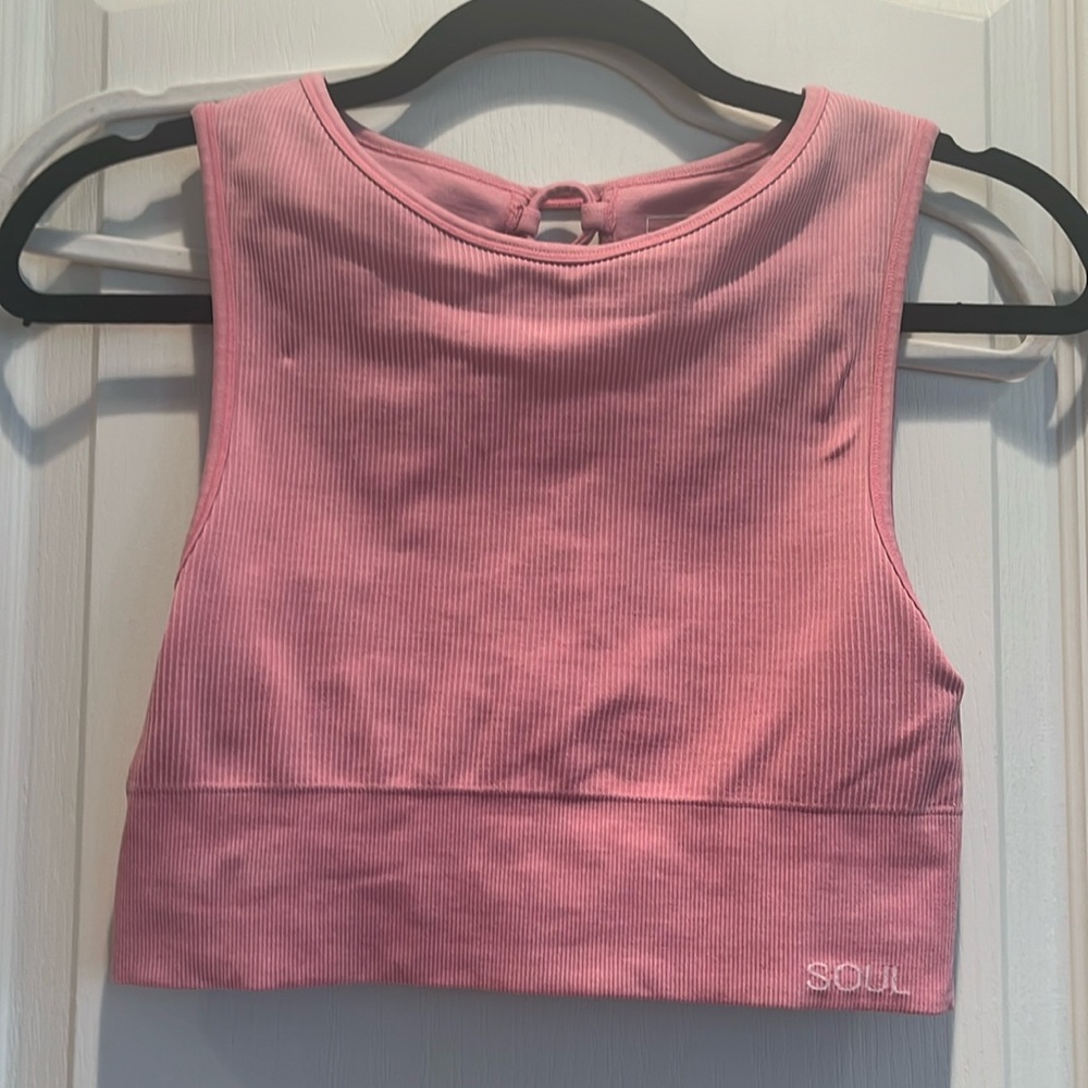 SoulCycle sport tank with detailing on back